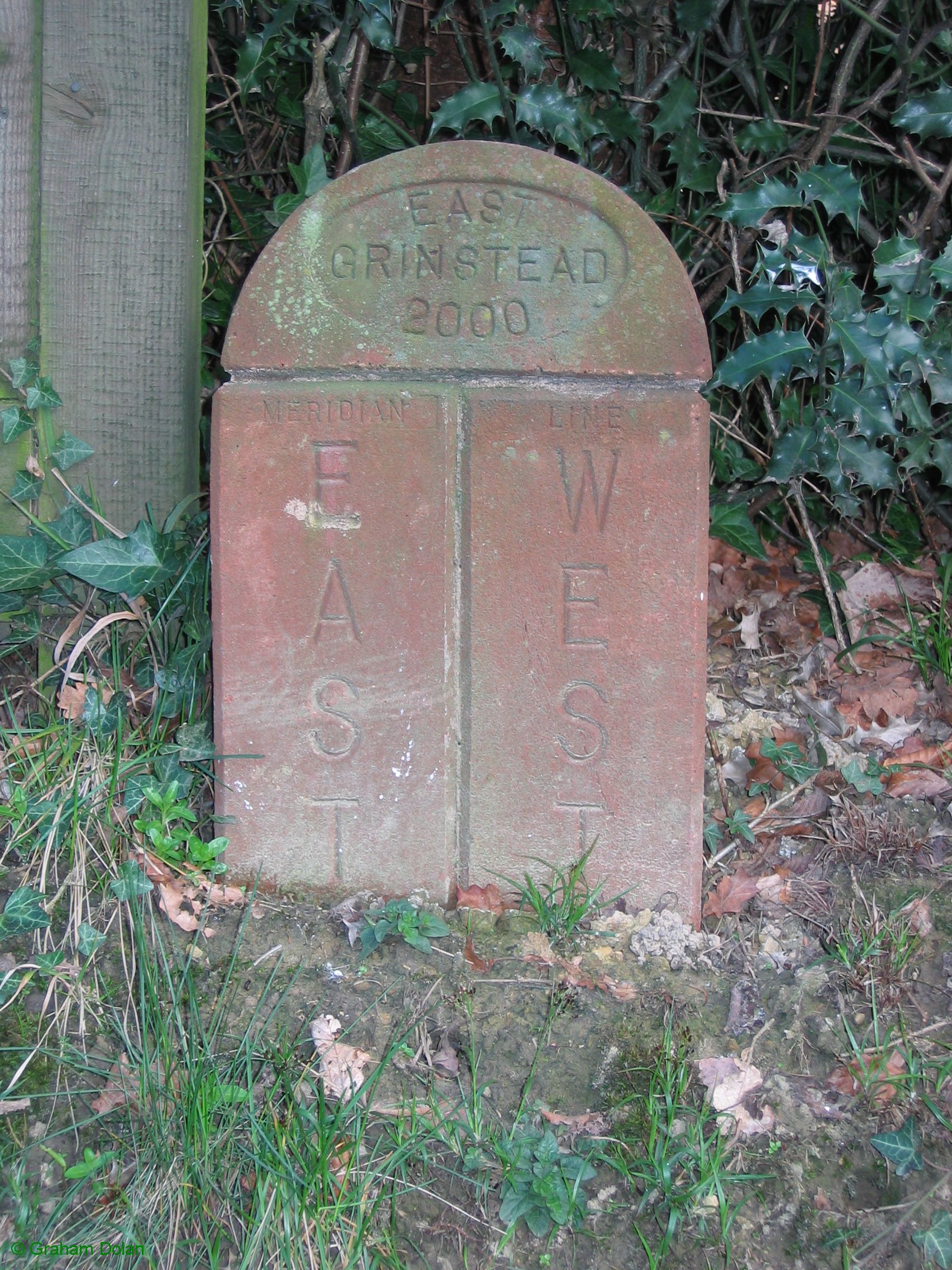 Greenwich Meridian Marker; England; West Sussex; East Grinstead